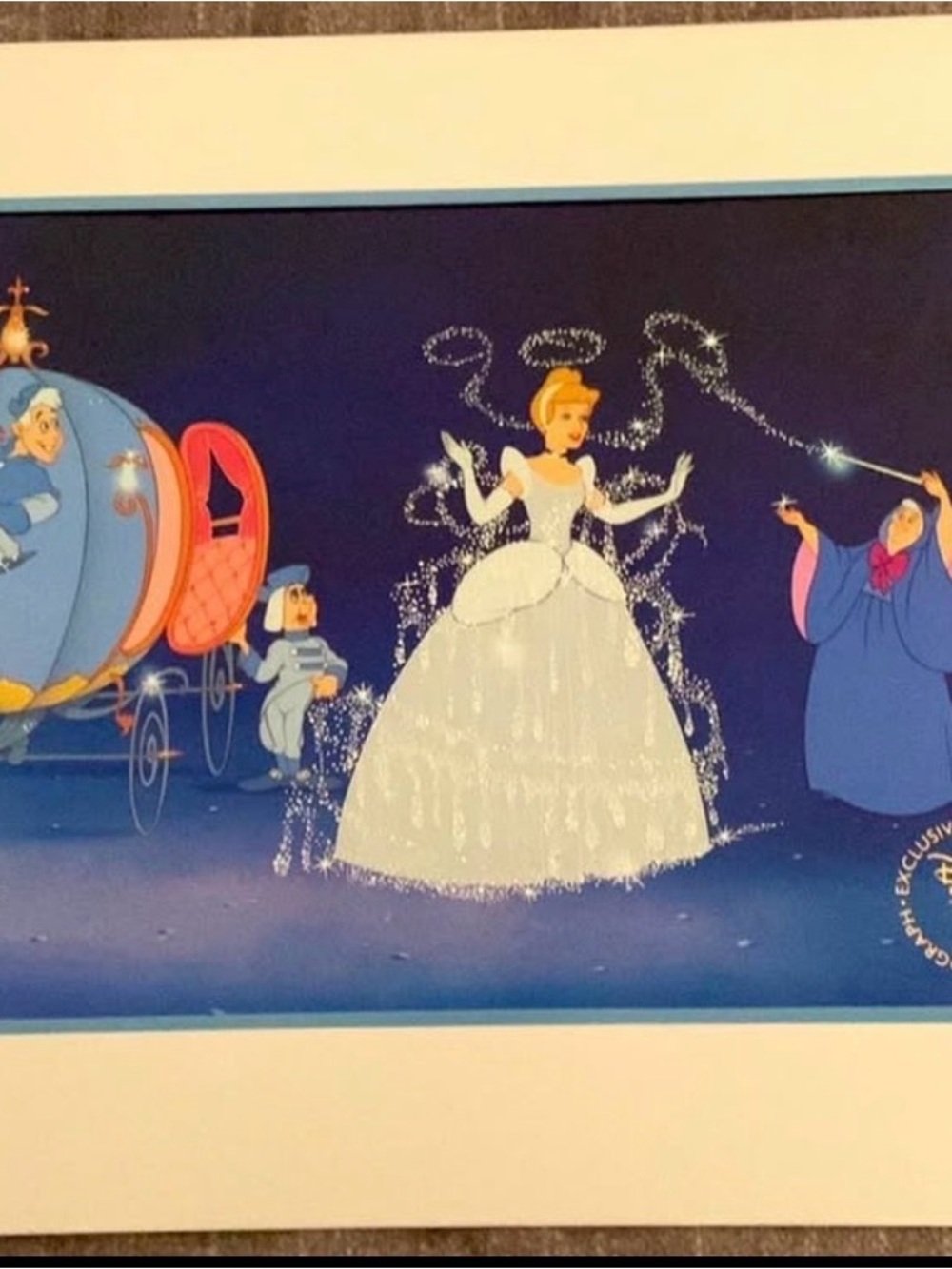 4 Vintage Disney Lithographs gold stamped new in envelope, from the early 90s